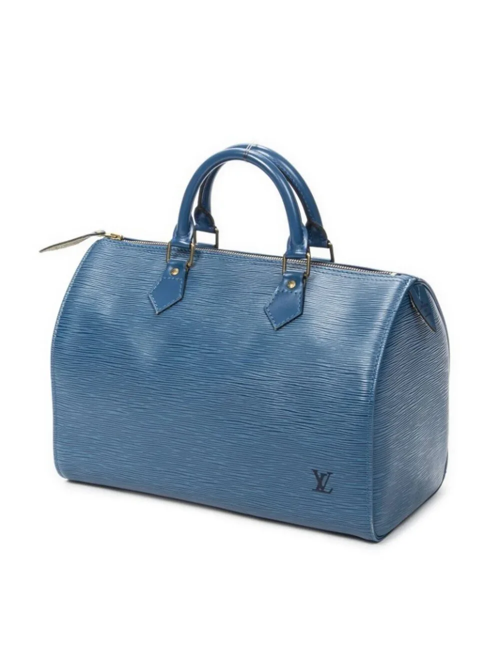 ★SOLD★ Louis Vuitton Speedy Blue Epi Handbag - Picture 2 of 10